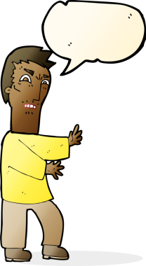 Bir insan tarafından çizilmiş konuşma balonlu kızgın adam çizgi filmi.