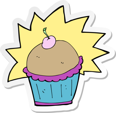 Bir insan tarafından çizilmiş bir kek etiketi.