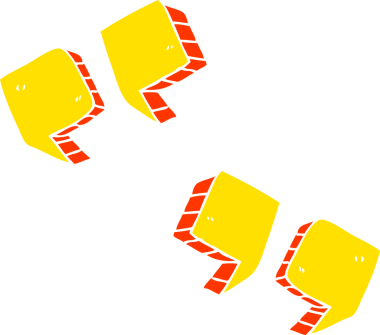 Bir insan tarafından çizilen tırnak işaretlerinin düz renk çizimi