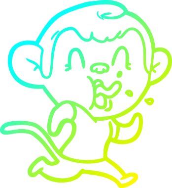 Bir insan tarafından çizilen çılgın çizgi film maymunu çizimi.