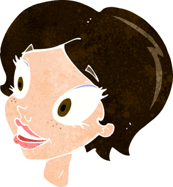 Bir insan tarafından çizilmiş güzel kadın yüzü.