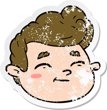 Bir insan tarafından çizilmiş karikatür erkek yüzü.