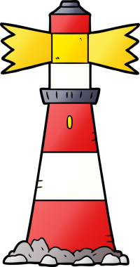 bir insan tarafından çizilmiş karikatür deniz feneri