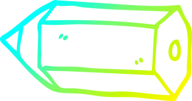 Bir insan tarafından çizilmiş karikatür renkli bir kalemin soğuk gradyan çizimi