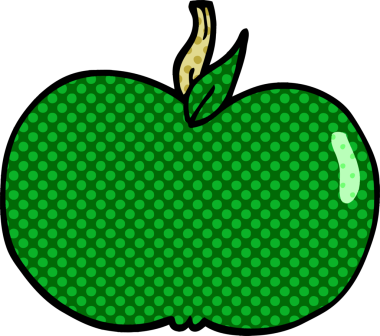 Bir insan tarafından çizilmiş sulu elma karalaması