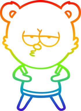 Bir insan tarafından çizilmiş, sıkılmış bir kutup ayısının çizdiği gökkuşağı gradyanı çizimi