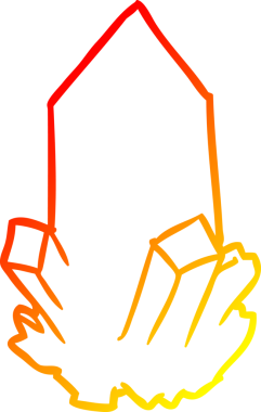 Bir insan tarafından çizilen kuvars kristalinin sıcak gradyan çizgisi