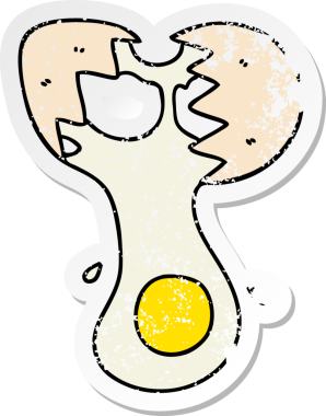 Bir insan tarafından çizilmiş garip bir el karikatürünün sıkıntılı çıkartması.