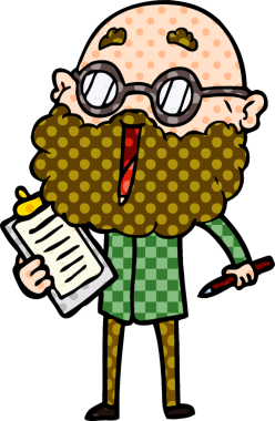 Bir insan tarafından çizilmiş sakallı neşeli bir adam.