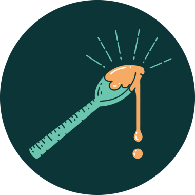 Bir insan tarafından çizilmiş bir kaşık bal dövmesi ikonu