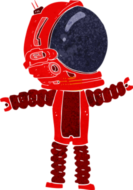 Bir insan tarafından çizilmiş bir astronot.