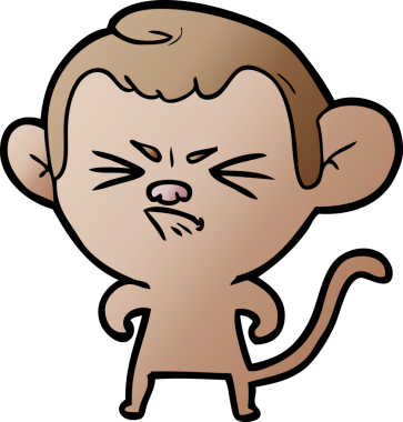 Bir insan tarafından çizilmiş sinir bozucu bir maymun.