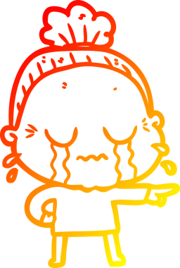 Bir insan tarafından çizilmiş, ağlayan bir karikatür çizimi.