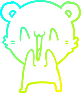 Bir insan tarafından çizilen mutlu ayı karikatürünün soğuk gradyanı.