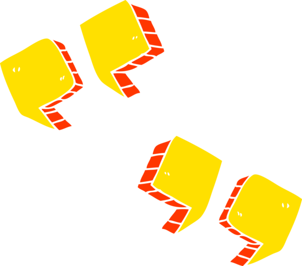 Bir insan tarafından çizilen tırnak işaretlerinin düz renk çizimi