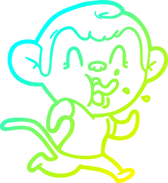 Bir insan tarafından çizilen çılgın çizgi film maymunu çizimi.