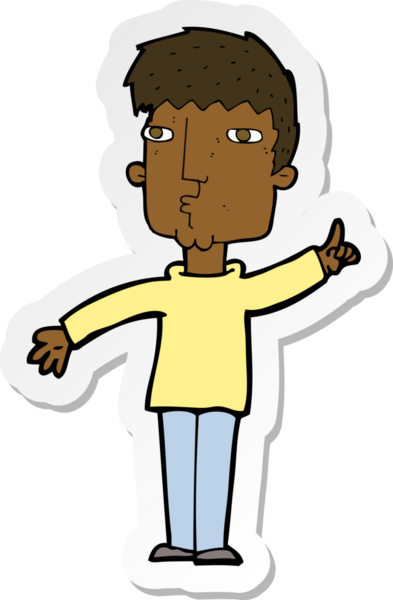 Bir insan tarafından çizilmiş bir çizgi film karakterinin çıkartması.