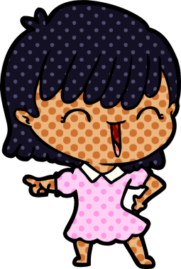 Bir insan tarafından çizilmiş karikatür kadın.