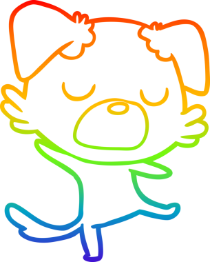 gökkuşağı gradyan çizimi bir insan tarafından çizilmiş bir çizgi köpek