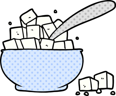 bir insan tarafından çizilmiş şeker kasesi.