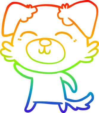 gökkuşağı gradyan çizimi bir insan tarafından çizilmiş bir çizgi köpek