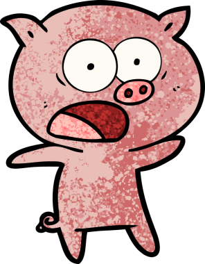 Bir insan tarafından çizilmiş domuz bağırması.