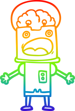 gökkuşağı gradyan çizgisi bir insan tarafından çizilmiş robot çizgi