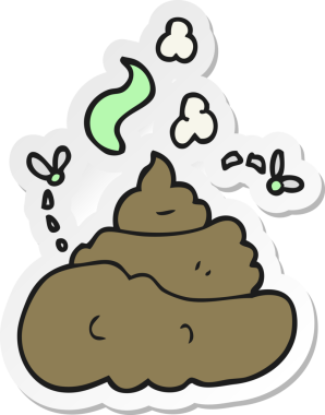 Bir insan tarafından çizilmiş iğrenç bir karikatür çıkartması.