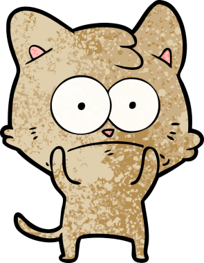 bir insan tarafından çizilmiş sinirli bir kedi.