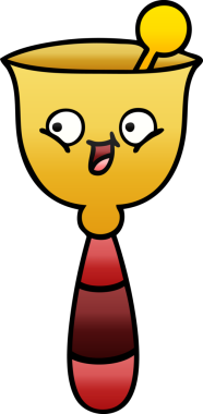 Bir insan tarafından çizilmiş okul çanının gölgeli karikatürü