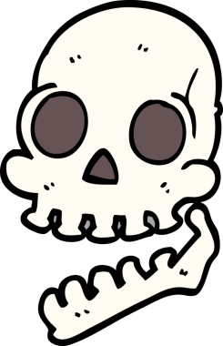 Bir insan tarafından çizilmiş karalama kafatası.