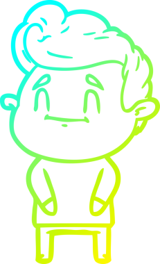 Bir insan tarafından çizilmiş mutlu bir çizgi film karakteri çizimi.