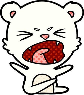 Bir insan tarafından çizilmiş kızgın kutup ayısı çizgi filmi.