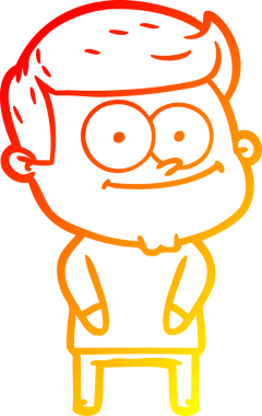 Bir insan tarafından çizilmiş mutlu bir adamın çizgi çizimi.