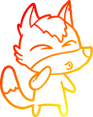 Bir insan tarafından çizilmiş bir kurt çizgi filminin sıcak çizgi çizimi.