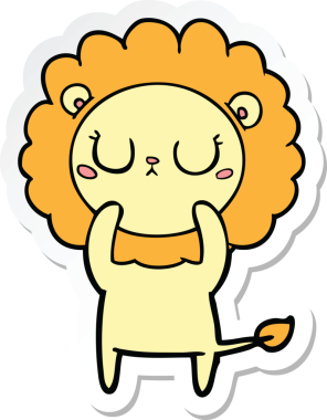 Bir insan tarafından çizilmiş karikatür aslanının çıkartması.