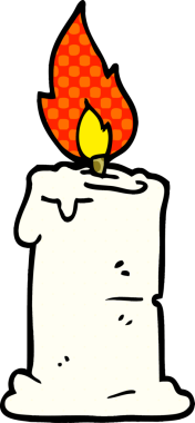 Bir insan tarafından çizilmiş karikatür yanan mum.