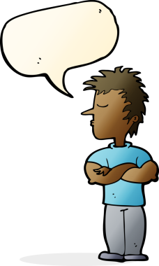 Bir insan tarafından çizilen konuşma baloncuğuyla dinlemeyi reddeden karikatürist.