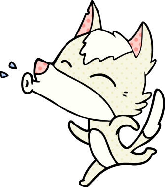 Bir insan tarafından çizilmiş uluyan kurt çizgi filmi.