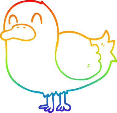 Bir insan tarafından çizilmiş bir ördeğin çizimi.