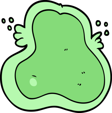 Bir insan tarafından çizilmiş amip çizgi filmi.