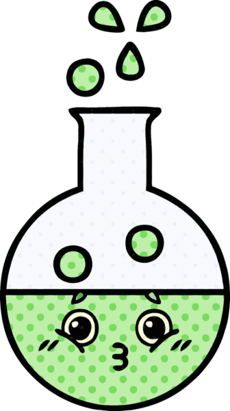 Bir insan tarafından çizilmiş bir test tüpünün çizgi romanı.