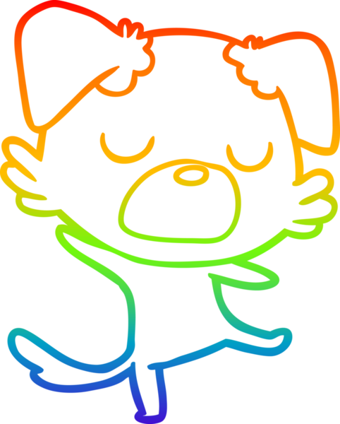 gökkuşağı gradyan çizimi bir insan tarafından çizilmiş bir çizgi köpek