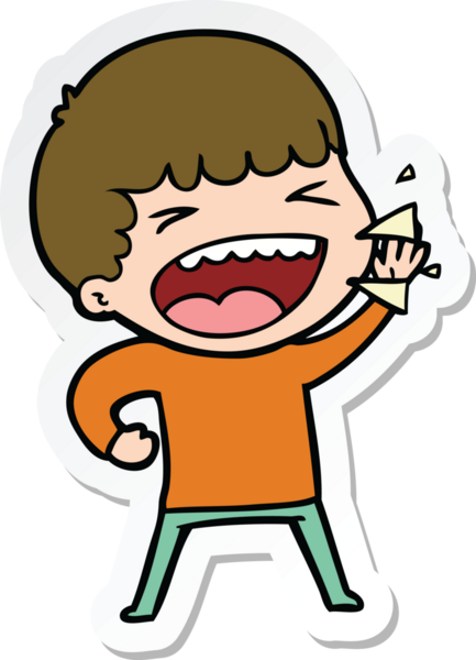 Bir insan tarafından çizilmiş bir karikatür çıkartması.