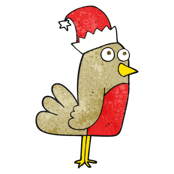 Bir insan tarafından çizilmiş el yazısıyla çizilmiş noel robini.