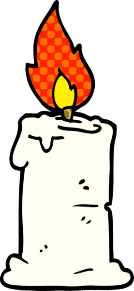 Bir insan tarafından çizilmiş karikatür yanan mum.