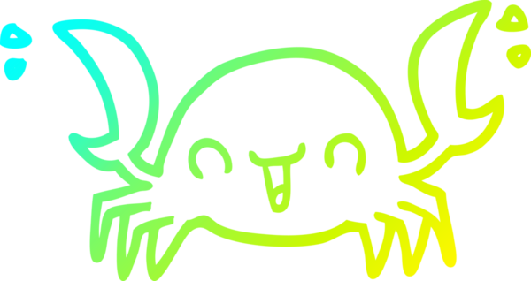 Bir insan tarafından çizilmiş bir yengecin soğuk gradyan çizgisi