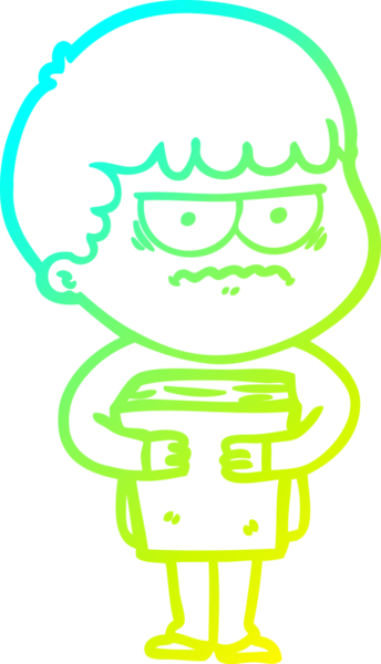 Bir insan tarafından çizilmiş bir çizgi filmin soğuk gradyan çizimi.