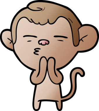 bir insan tarafından çizilmiş şüpheli maymun çizgi filmi