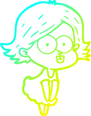 Bir insan tarafından somurtulmuş çizgi film kızı çizimi.